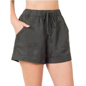Drawstring Twill Shorts